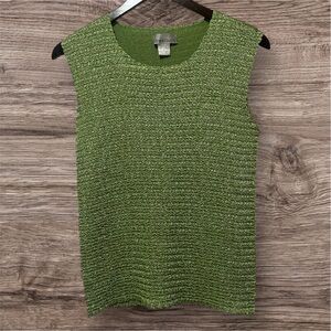 Dressbarn Green Sleeveless Top Size L Stretch